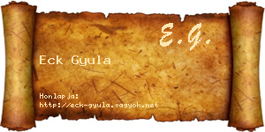 Eck Gyula névjegykártya